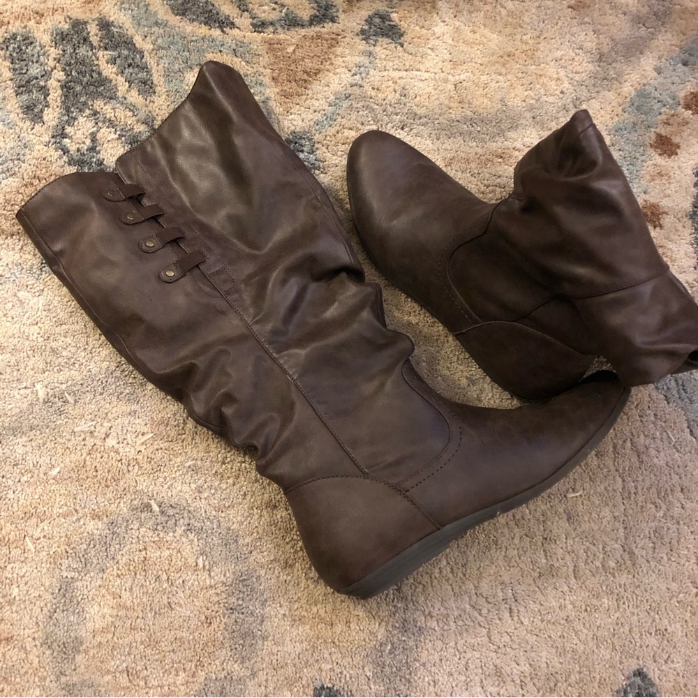 Womens Cliffs by White Mountain Francie Tall Wide Calf Boots knee high size 9